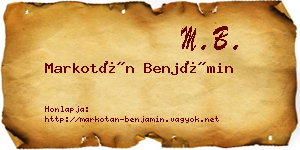 Markotán Benjámin névjegykártya